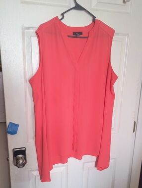 Alfani Coral Sleeveless V-Neck Blouse